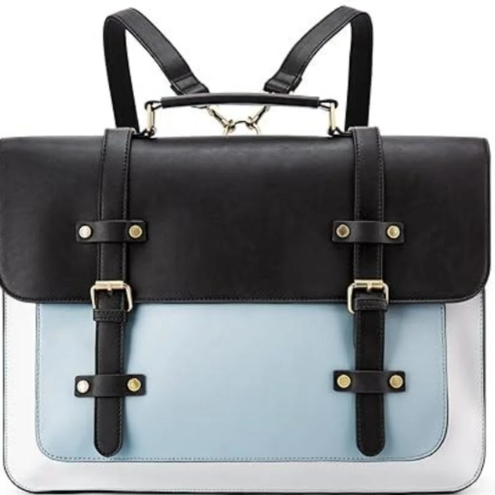 Ecosusi Sophisticated Black Blue Gray Backpack Briefcase Shoulder Bag Laptop Wor